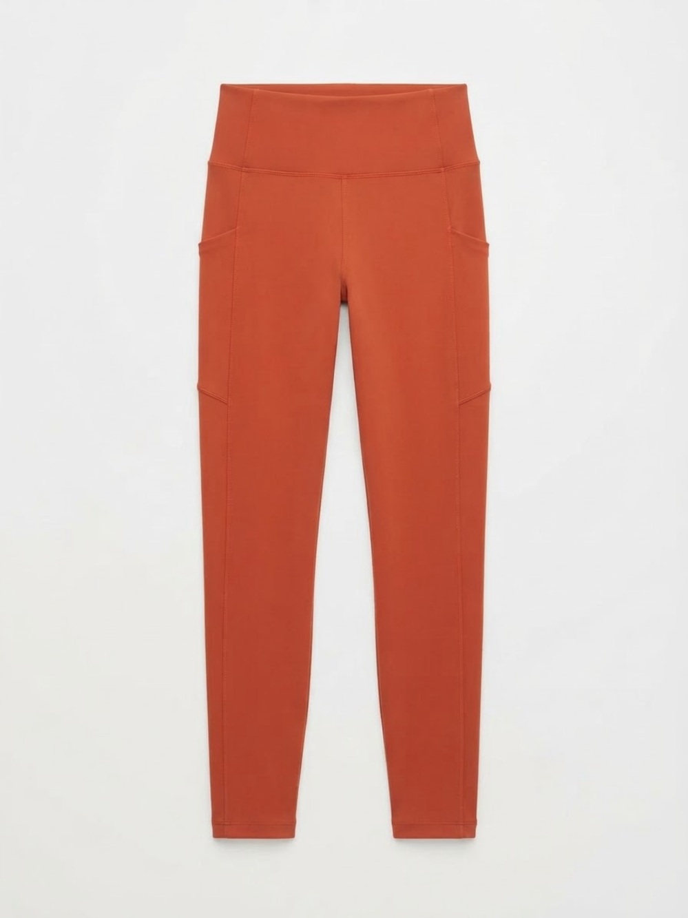 REI High-Waist Leggings with Side Pockets — Rust Orange size Medium